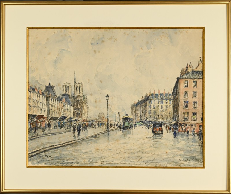 Georges Rose (1895-1951) :paris, The Bouquinistes And Notre Dame-photo-3