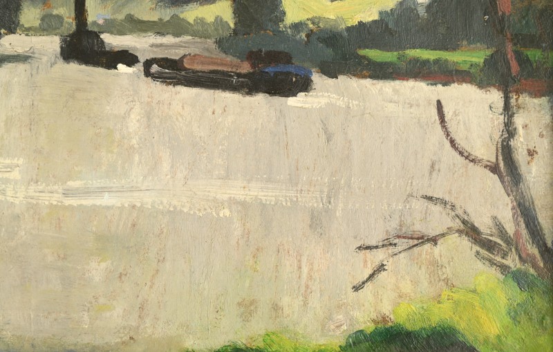René SAUTIN (1881-1968) : La Seine au Val Saint Martin-photo-1