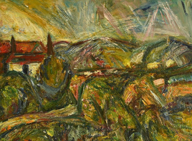 Pinchus KREMEGNE (1890-1981) : Paysage à Saint Céret-photo-4