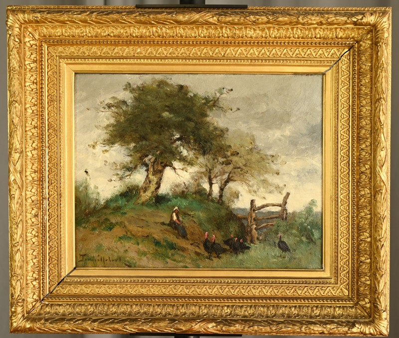 Paul Désiré Trouillebert (1829 – 1900) :peasant Woman Under A Tree-photo-3