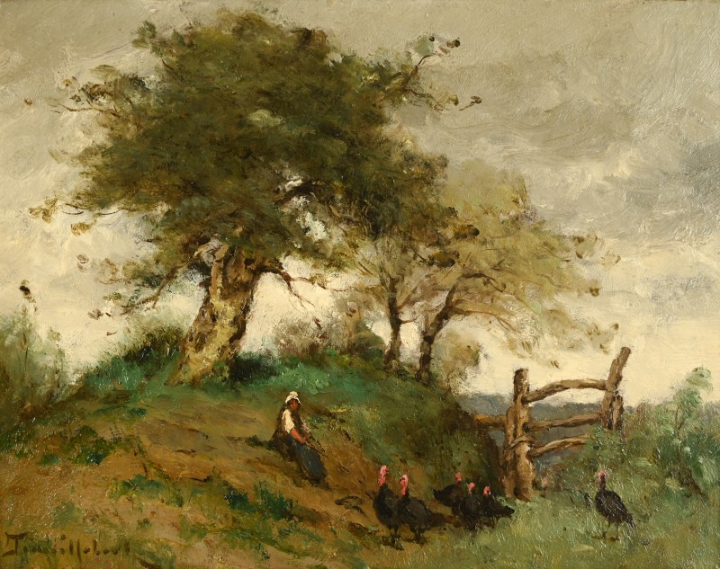 Paul Désiré Trouillebert (1829 – 1900) :peasant Woman Under A Tree