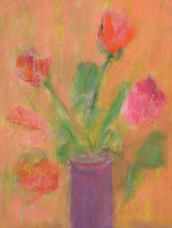 Lyne SEYBEL (1919-2009)   : Les tulipes-photo-2