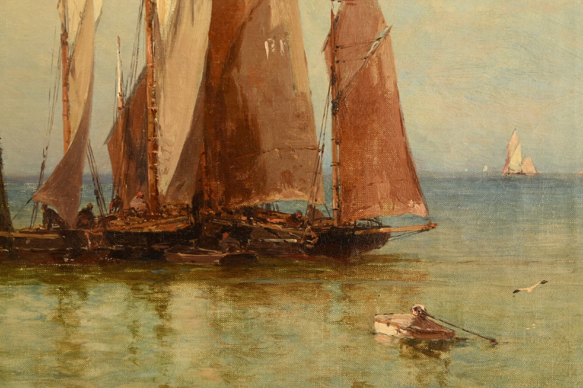 Théodore WEBER (1838 - 1907)  Marine, voiliers et embarcations-photo-3