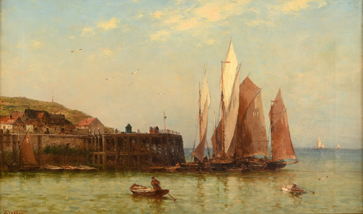 Théodore WEBER (1838 - 1907)  Marine, voiliers et embarcations