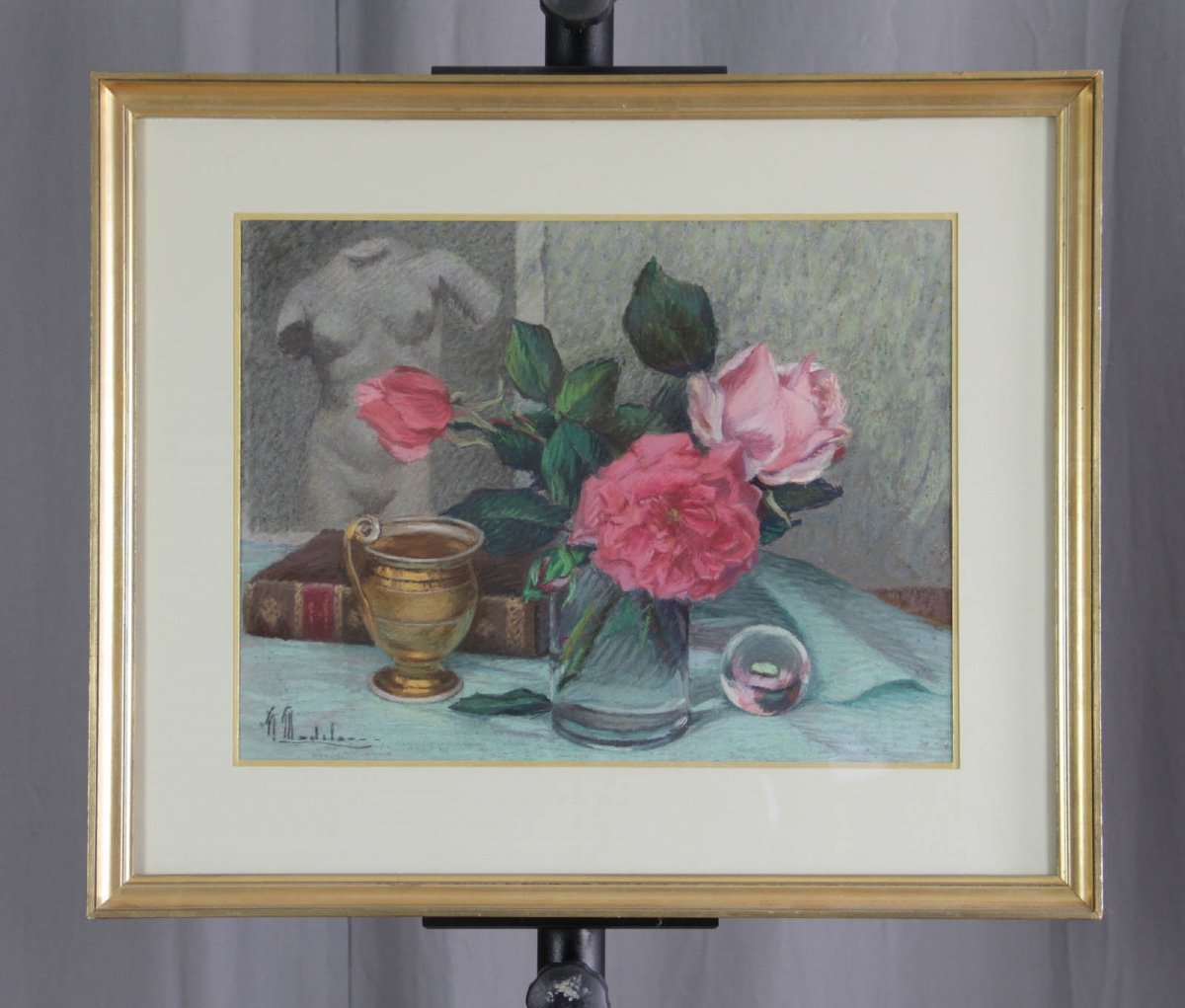 Hippolyte Madelaine (1871-1966) : Vase De Roses-photo-4