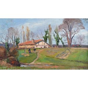 Georges Le Meilleur (1861-1945) Farm In Hendaye, 1907