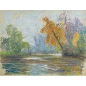 Raymond Thibesart (1874-1968): Edge Of The Seine Autumn 
