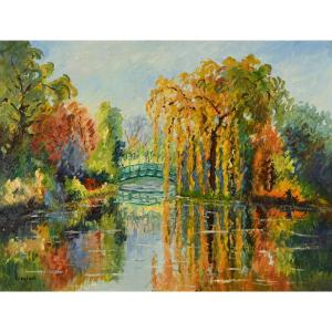 Christiane Stenfort (born In 1940) - The Pond At Giverny