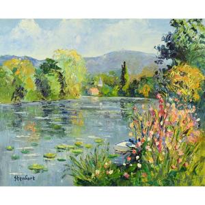 Christiane Stenfort (1940) - Banks Of The Seine At Poses