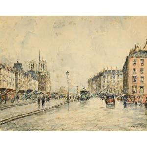 Georges ROSE (1895-1951) : Paris, les bouquinistes et Notre Dame
