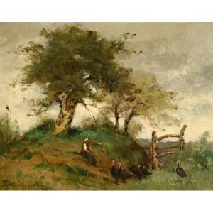 Paul Désiré Trouillebert (1829 – 1900) :peasant Woman Under A Tree