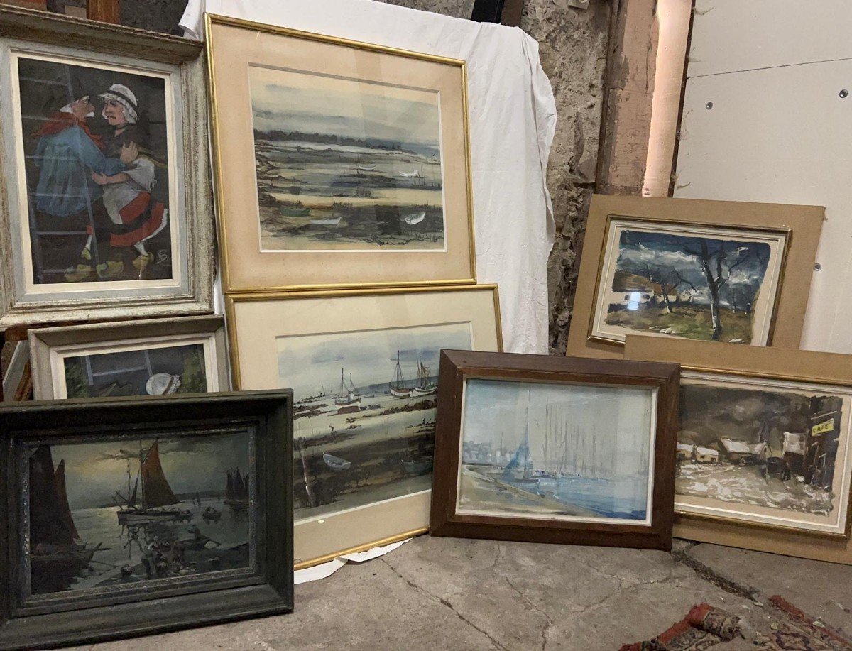Lot Of 23 Brittany And Other Paintings For 1700euros-photo-2
