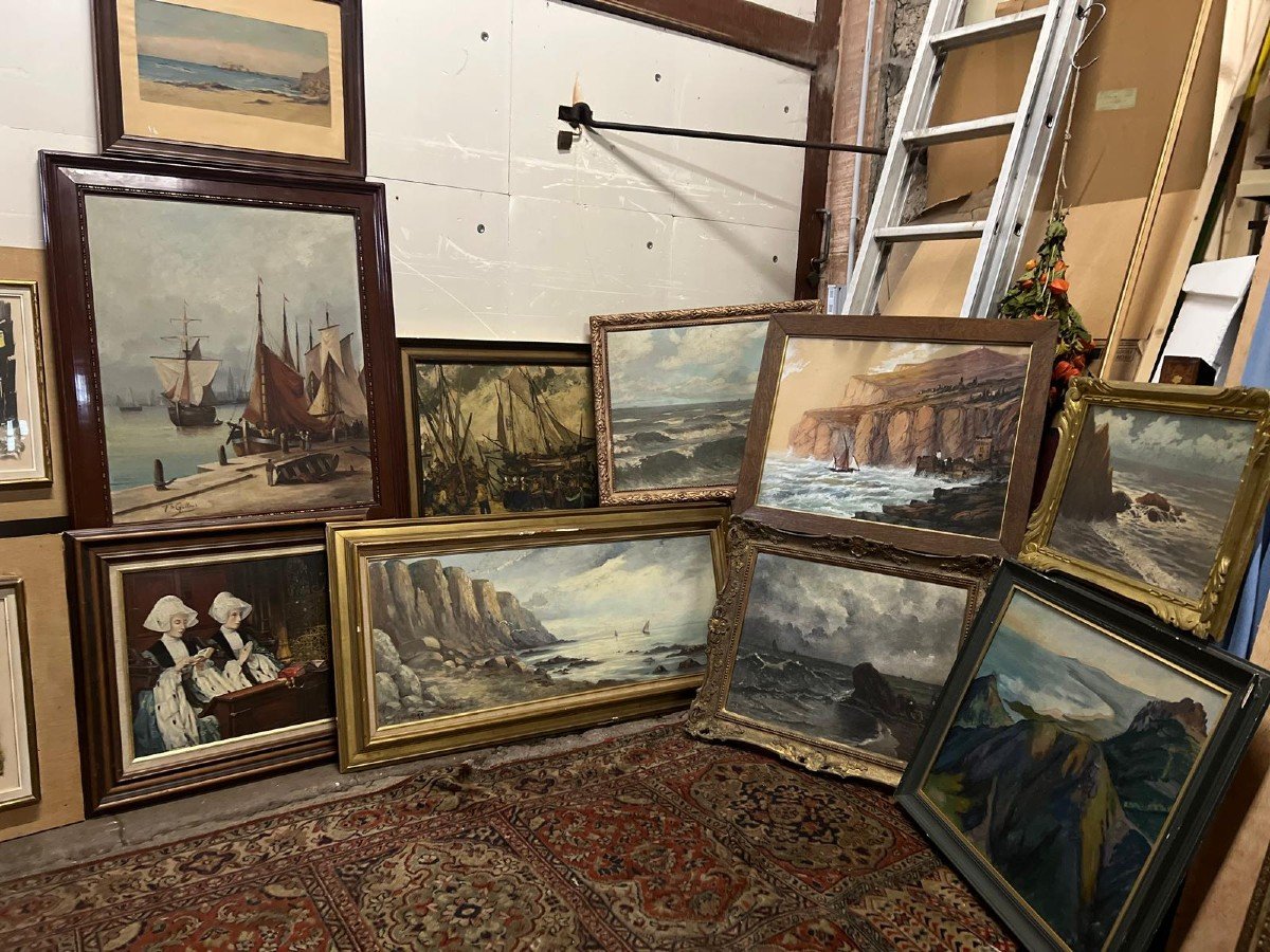 Lot Of 23 Brittany And Other Paintings For 1700euros