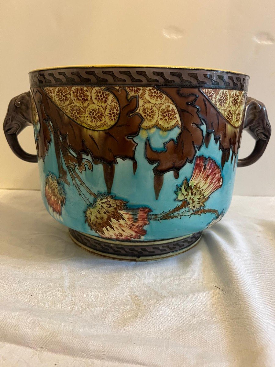 Elephant Cache Pot Vase Monogram Cm Circa 1900-photo-2