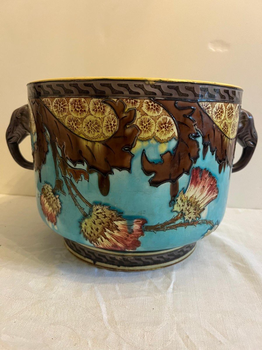 Elephant Cache Pot Vase Monogram Cm Circa 1900