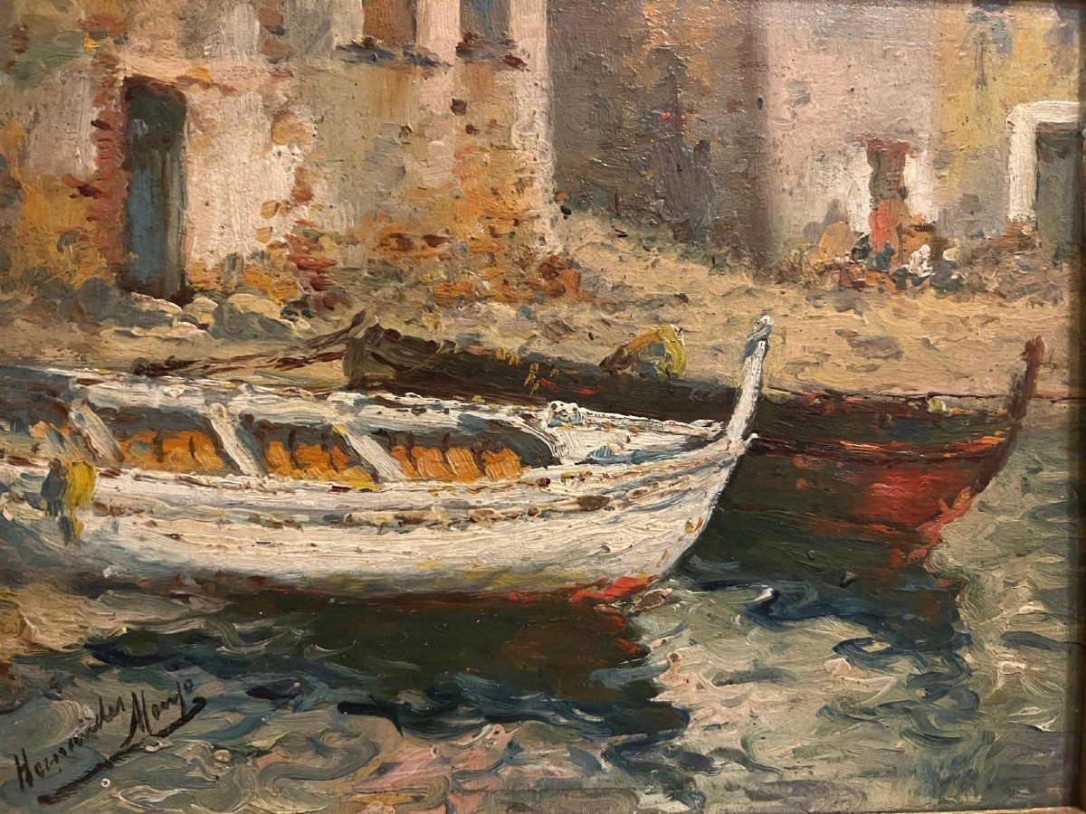 Tableau Espagnol Signé Hernandez Monjo 1862-1937-photo-2