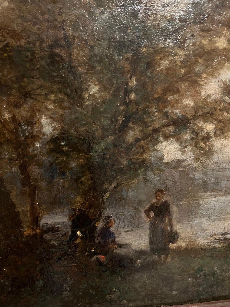 Animated Landscape Painting Plaque With The Painter's Name, Corot, Collection Number.-photo-2