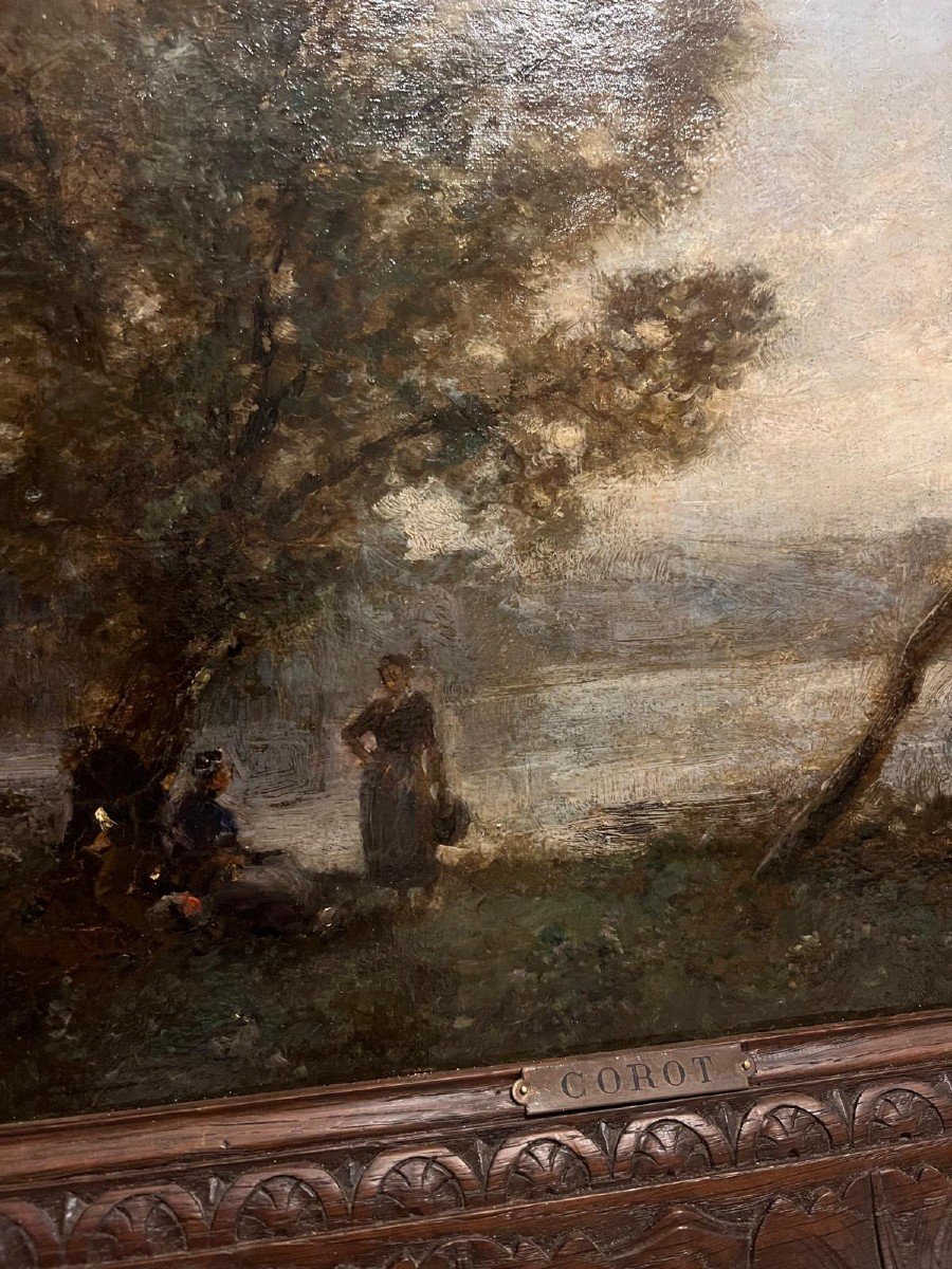 Animated Landscape Painting Plaque With The Painter's Name, Corot, Collection Number.-photo-4