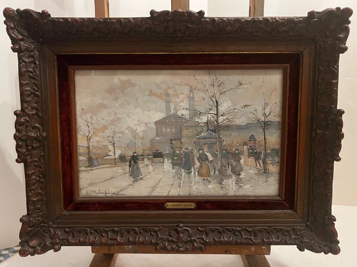 Tableau Signé Eugène Galien Laloue, Quai Conti Paris,  Gouache. 