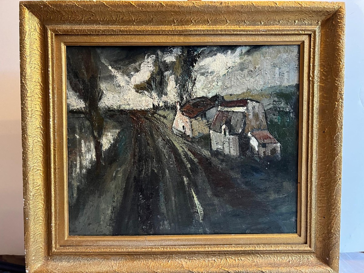 Tableau Paysage  suiveur de Maurice  Vlaminck . Avant l'orage. 