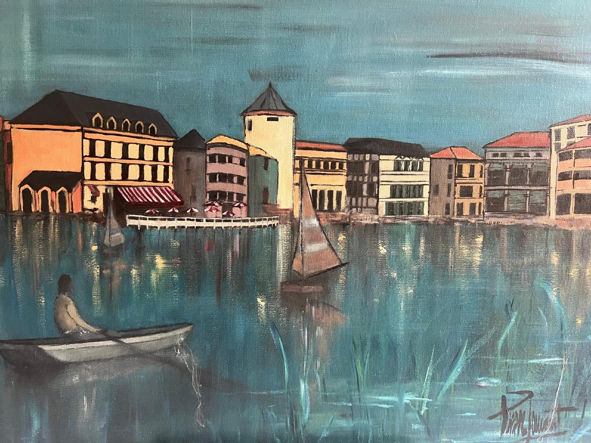 Tableau Venise  Signé Illisible  