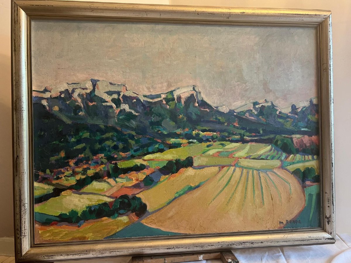 Tableau Signé M. Ronga . Paysage. -photo-2