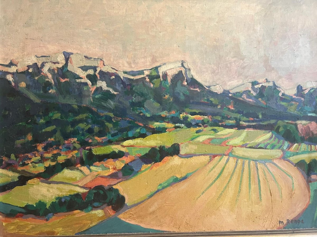 Tableau Signé M. Ronga . Paysage. -photo-4