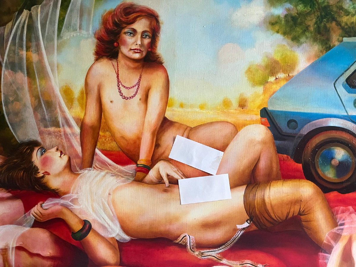 Tableau Garçons Ou Filles, Peintre Polonais Signé Z.horodecki. 83 Huile Sur Toile -photo-1