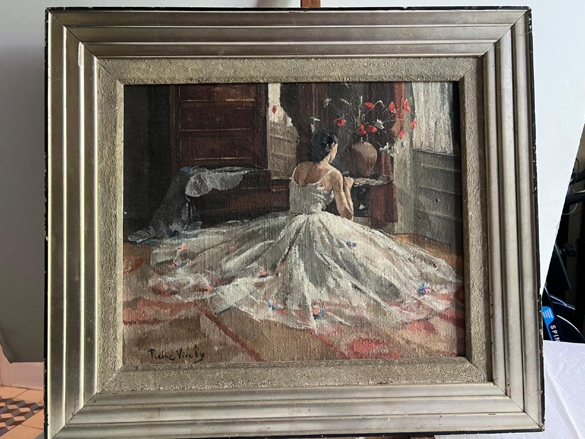 Tableau Ballerine  Tirant Les Cartes, Signé Reine Virely.-photo-2