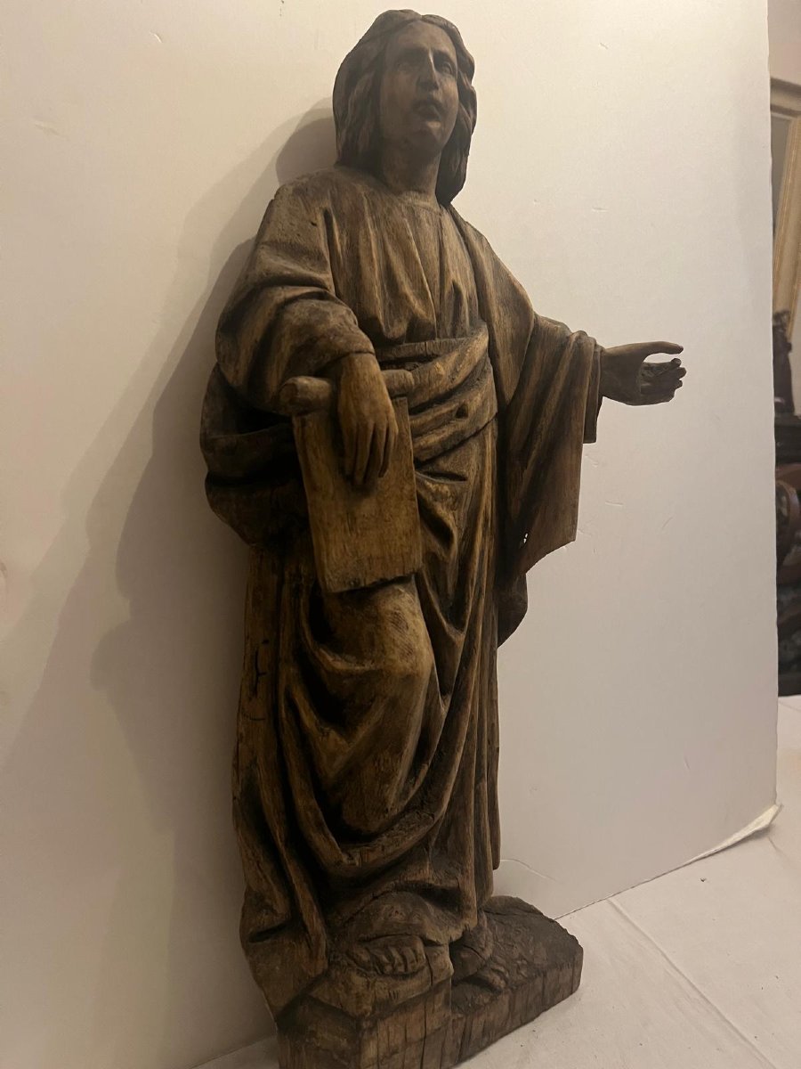 Sculpture Religieuse ancienne, en bois. -photo-3