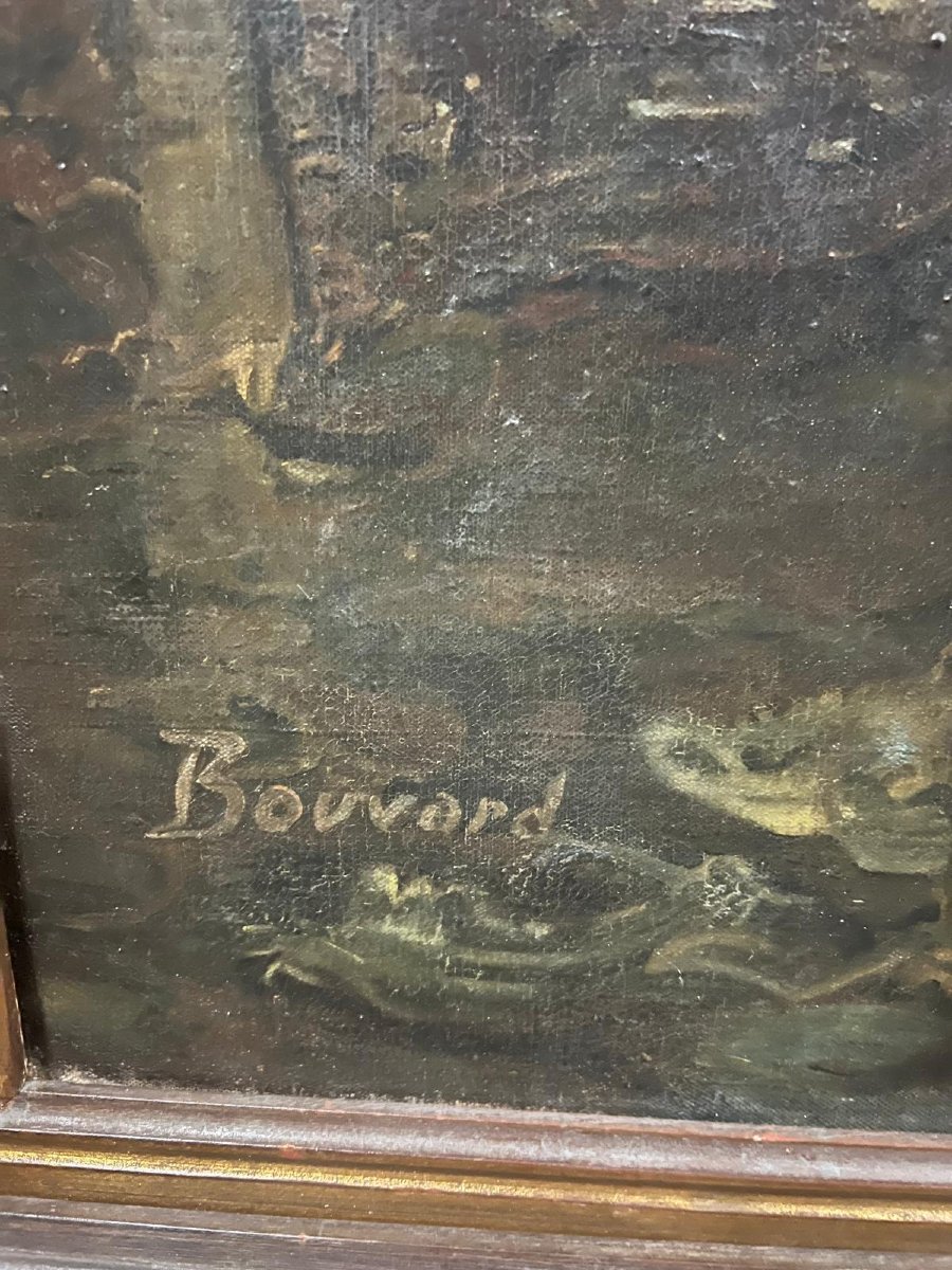 Tableau Vue de Venise, Signé  Antoine Bouvard, 1870-1955.Connu sur le Pseudo, Marc Aldine.-photo-2