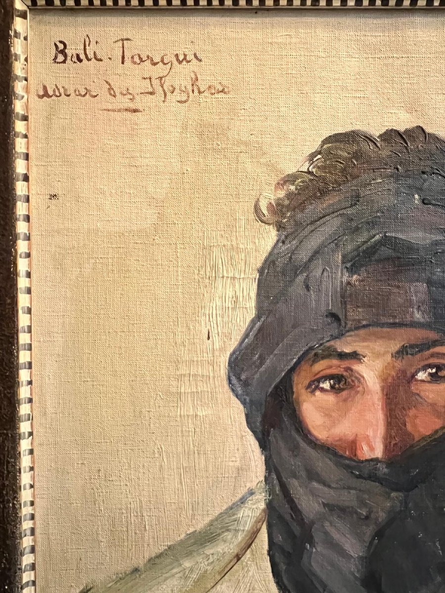 Tableau Portrait d'homme Oriental, Signé Tourniol Renée, Salah 1933.-photo-2