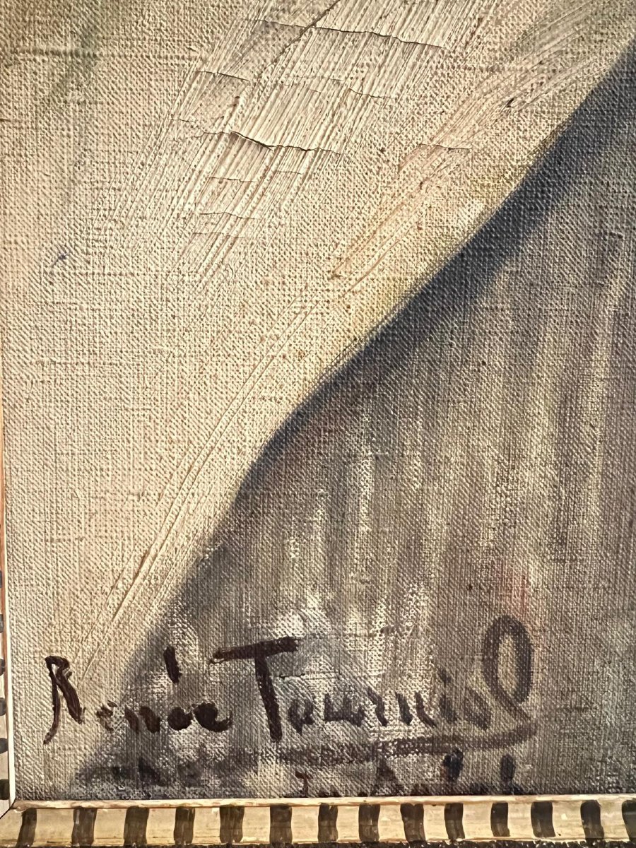 Tableau Portrait d'homme Oriental, Signé Tourniol Renée, Salah 1933.-photo-3