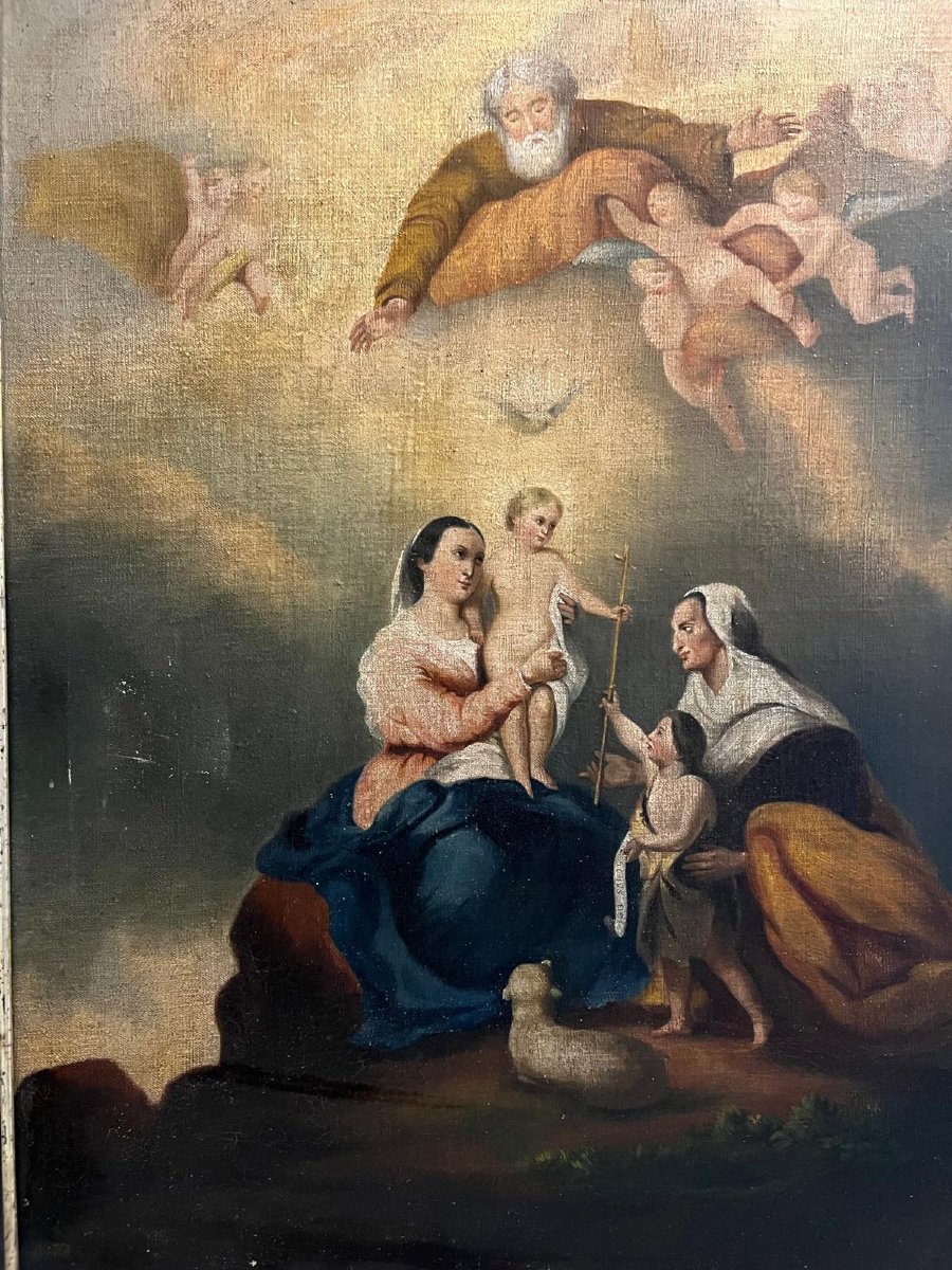 Religious Scene Painting Circa 1800.-photo-2