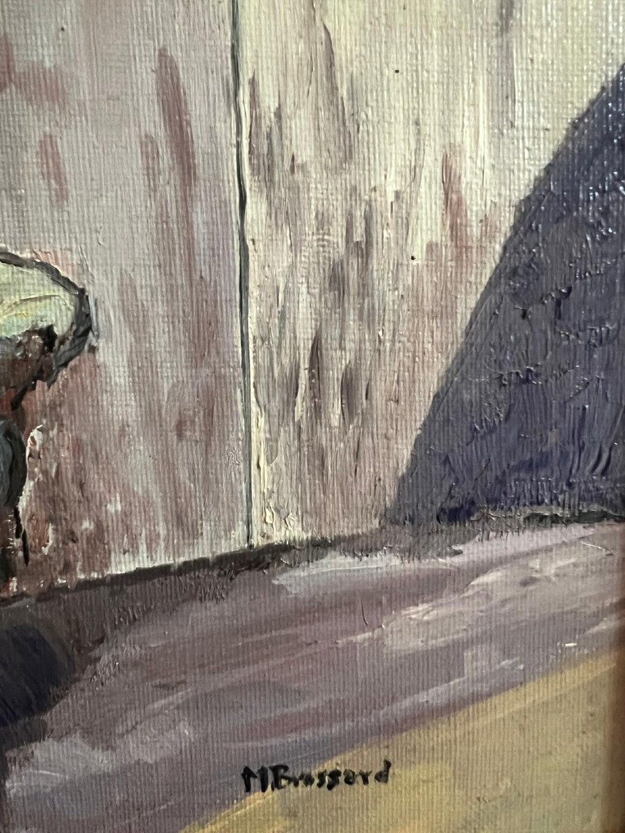 Tableau femme Nu assise Signé M. Brassard, Huile sur toile. -photo-4