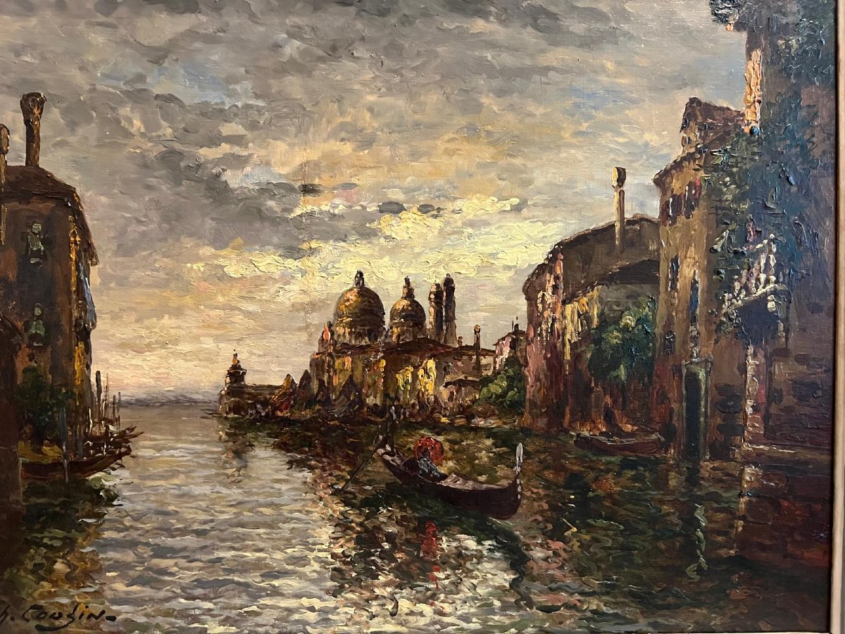 Venice Painting Signed Charles Cousin 1904 - 1960, 19th Century. -photo-2