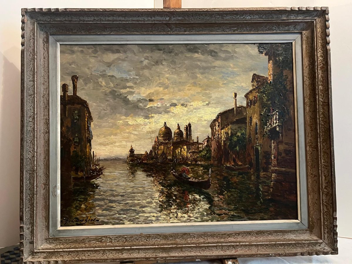 Venice Painting Signed Charles Cousin 1904 - 1960, 19th Century. -photo-3