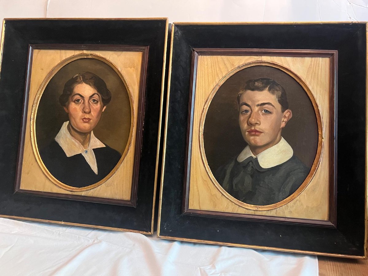 Paintings Pair Of Paintings Boy And Girl Signed Under The Frame Gustave Courtois 1852- 1923-photo-3