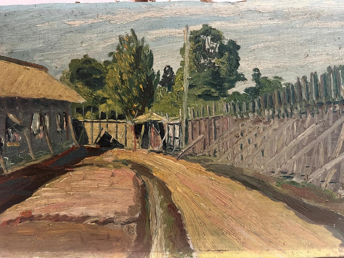 Tableau  Paysage Huile sur bois. 