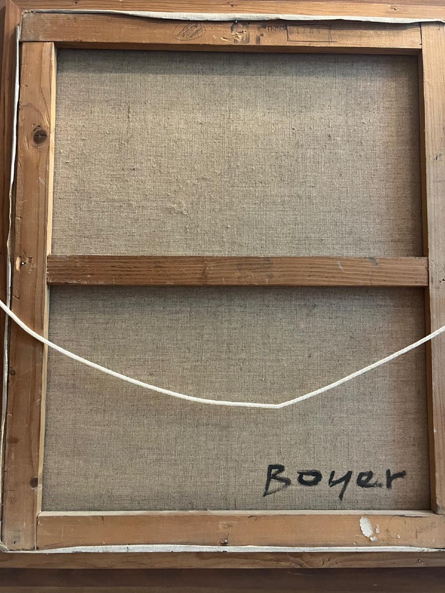 Tableau  Fleurs  Signé   Émile  Boyer 1877- 1948-photo-3