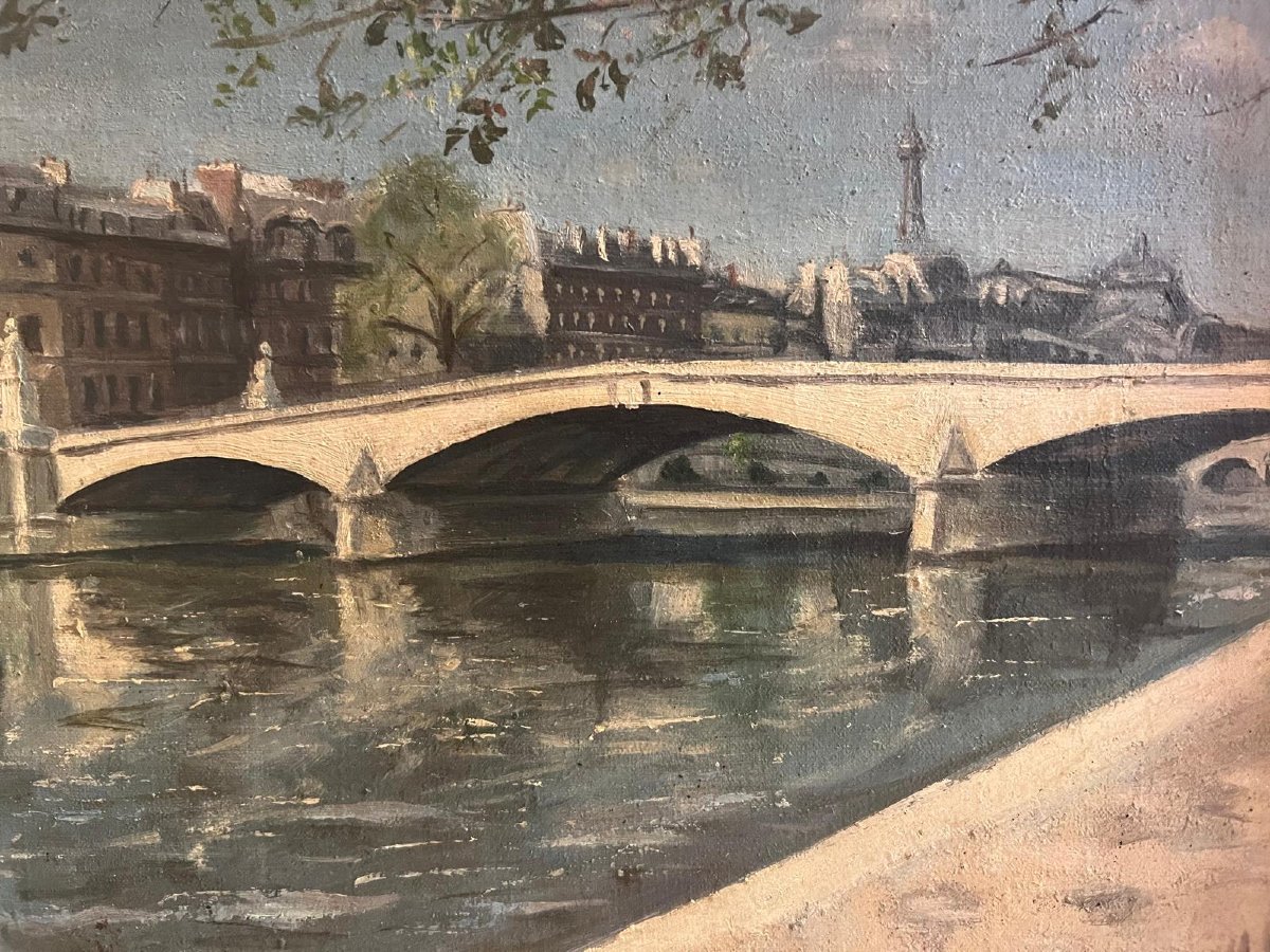 Tableau vue de Paris Signé BRICHLER 1952.-photo-2