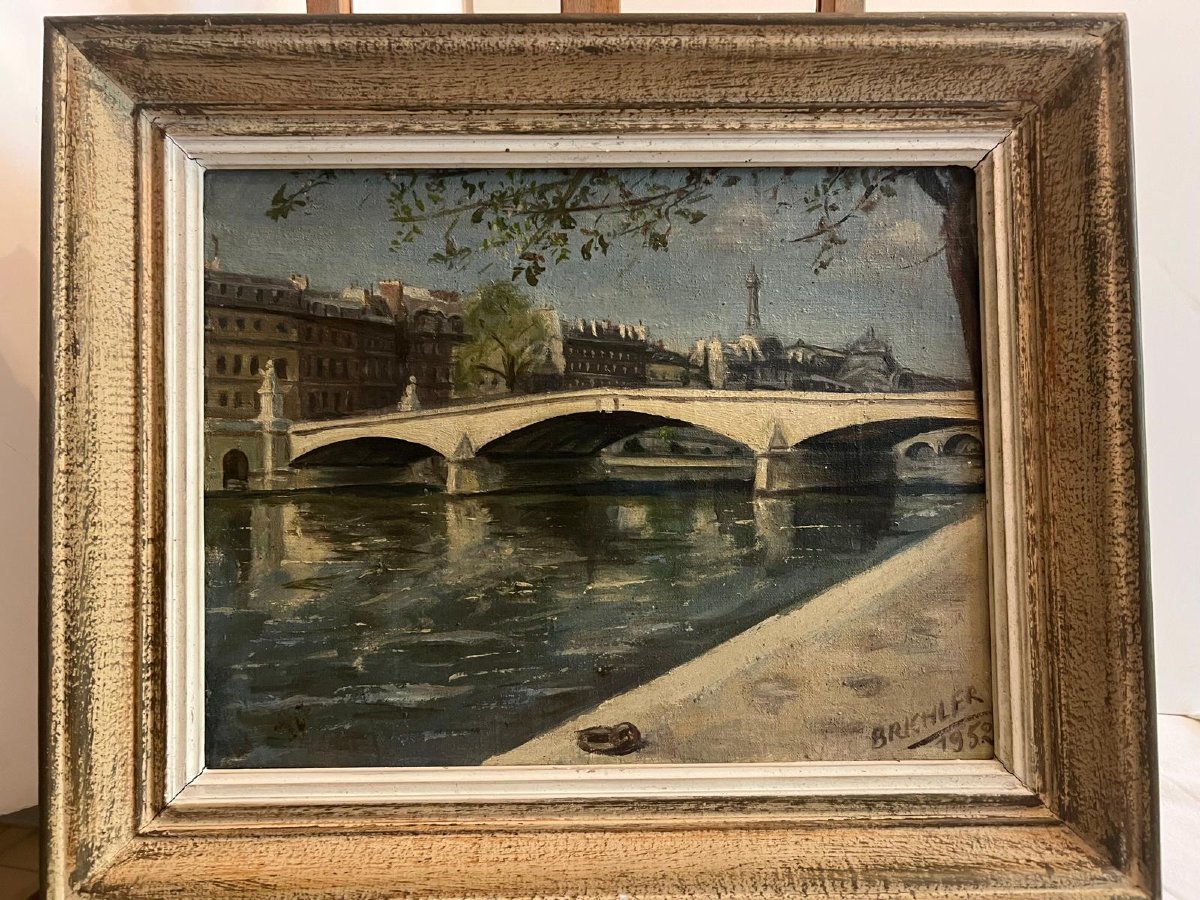 Tableau vue de Paris Signé BRICHLER 1952.-photo-3