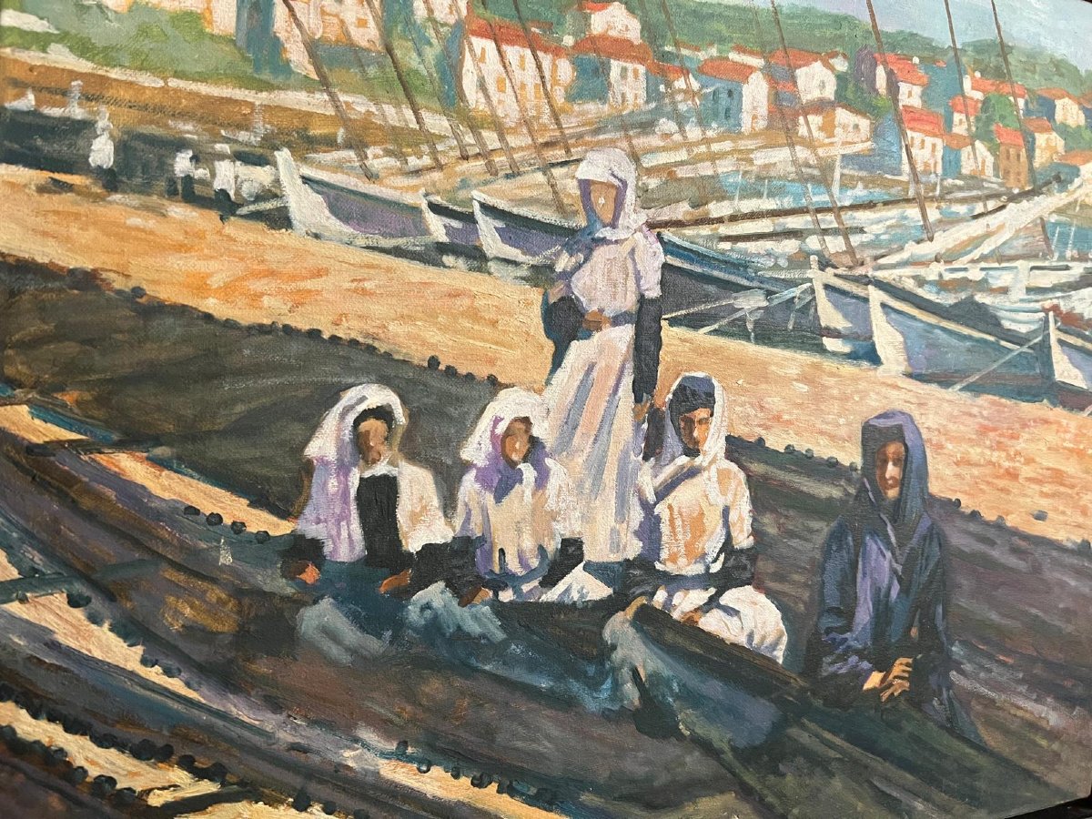 Painting Genre Scenes Signed Florestier Marc 1950-photo-3