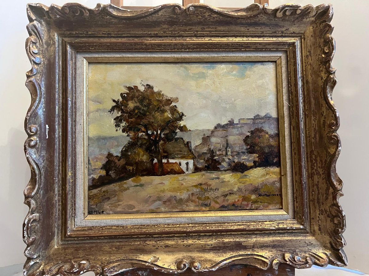 Landscape Painting Signed Durwissen Oil On Canvas -photo-1