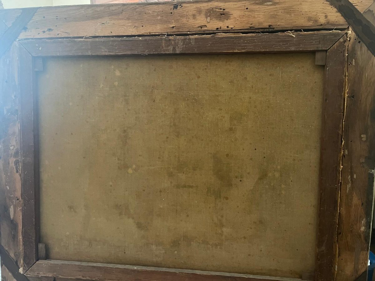 French School Painting 18th Century Diana At The Bath Period Frame -photo-5
