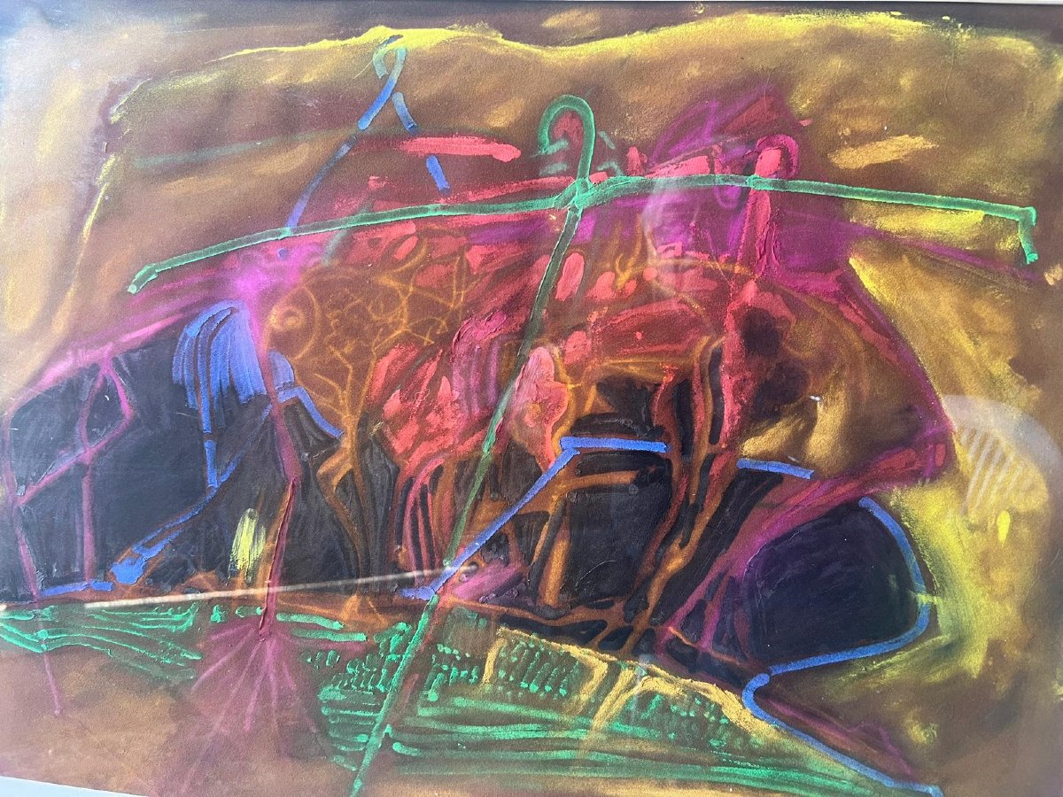 Painting Signed Werner Stumpp 1957- 2001, Illustration By Kaffka 1989 Watercolor On Paper. -photo-2