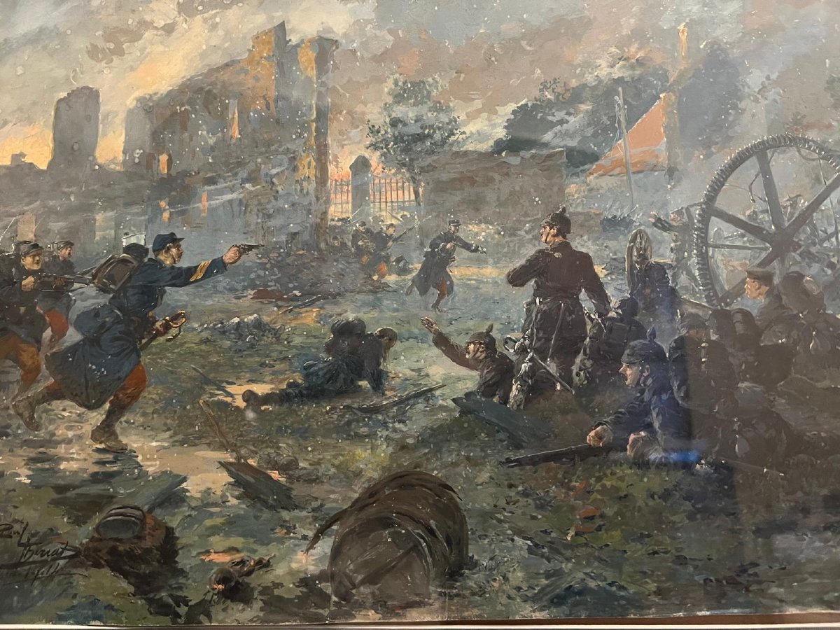Tableau Ayant fait la couverture de la Revue, Le Panorama de la Guerre, Bataille de la Marne. -photo-2