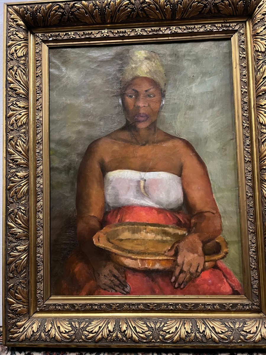 Painting Of A Martinican Woman Oil On Canvas. 