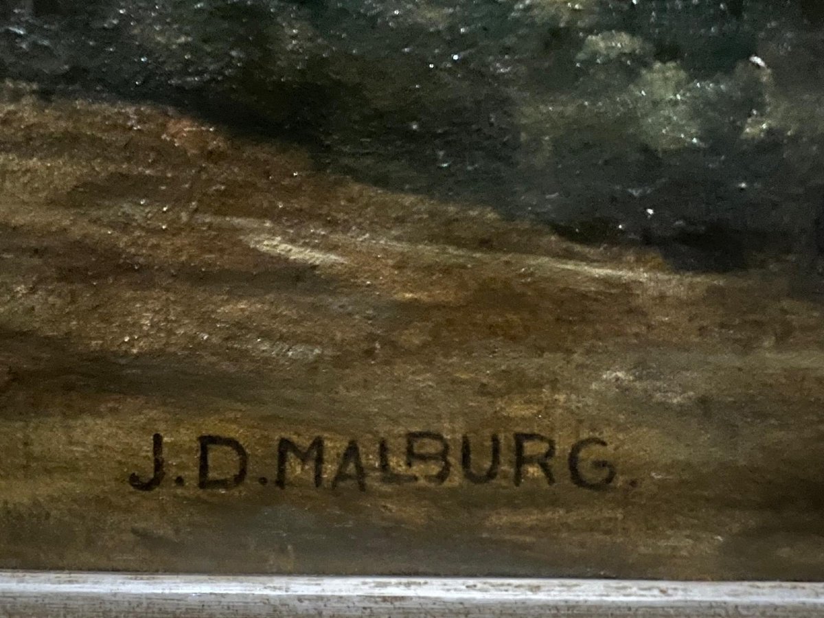 Tableau  Paysage avec Rivière, Signé  Dill Malburg Johanna 1859-1944 Décède en camps Nazi.-photo-4