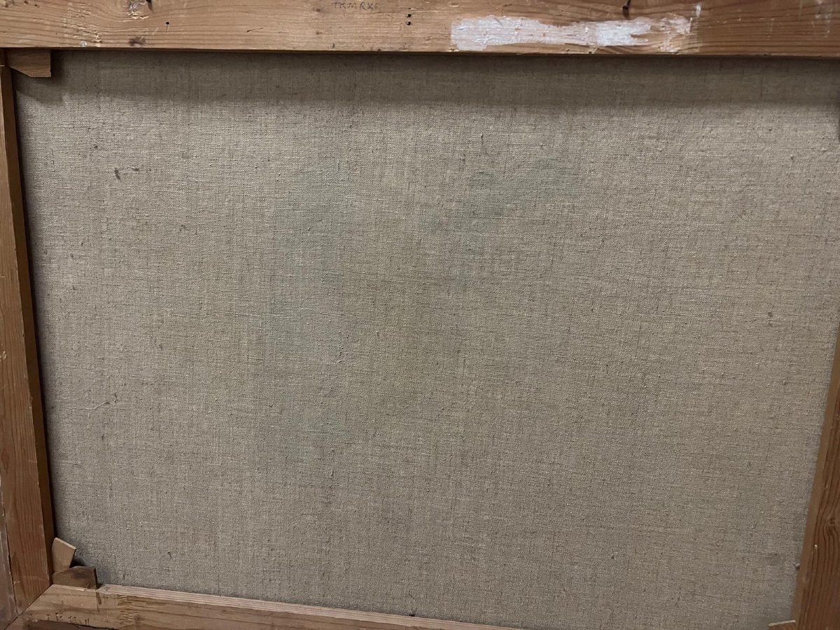 Tableau Italien pécheurs et Barques Signé Illisible. -photo-4